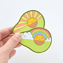 Load image into Gallery viewer, Avocado Rainbow + Sunrise Sticker Pack