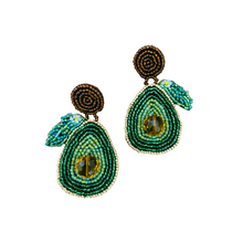 Load image into Gallery viewer, Avocado Beaded Earrings