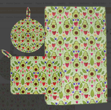 Load image into Gallery viewer, Avocado Kitchen Towel & Trivet Set