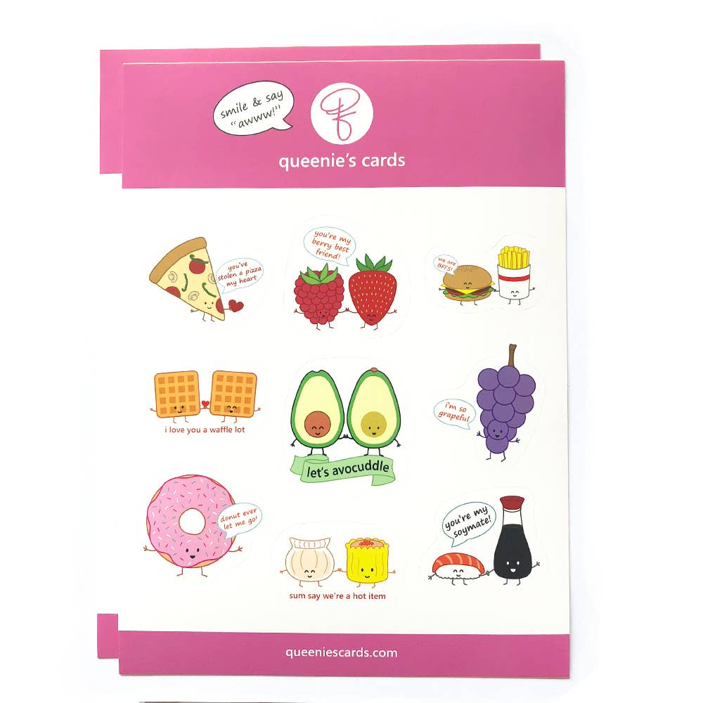 Punny Foods Sticker Sheet (2 pack)