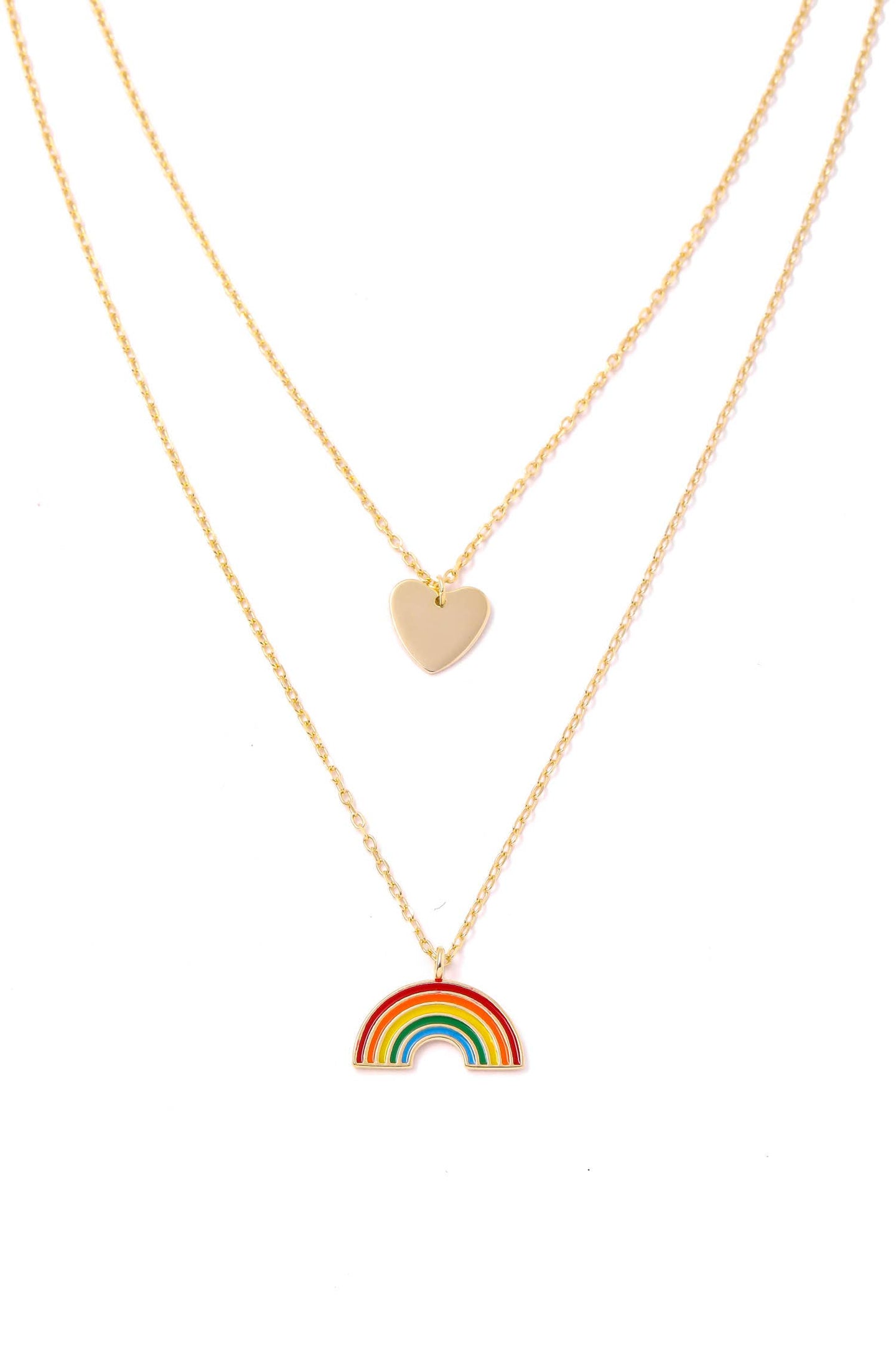 Heart & Rainbow Charm Necklace