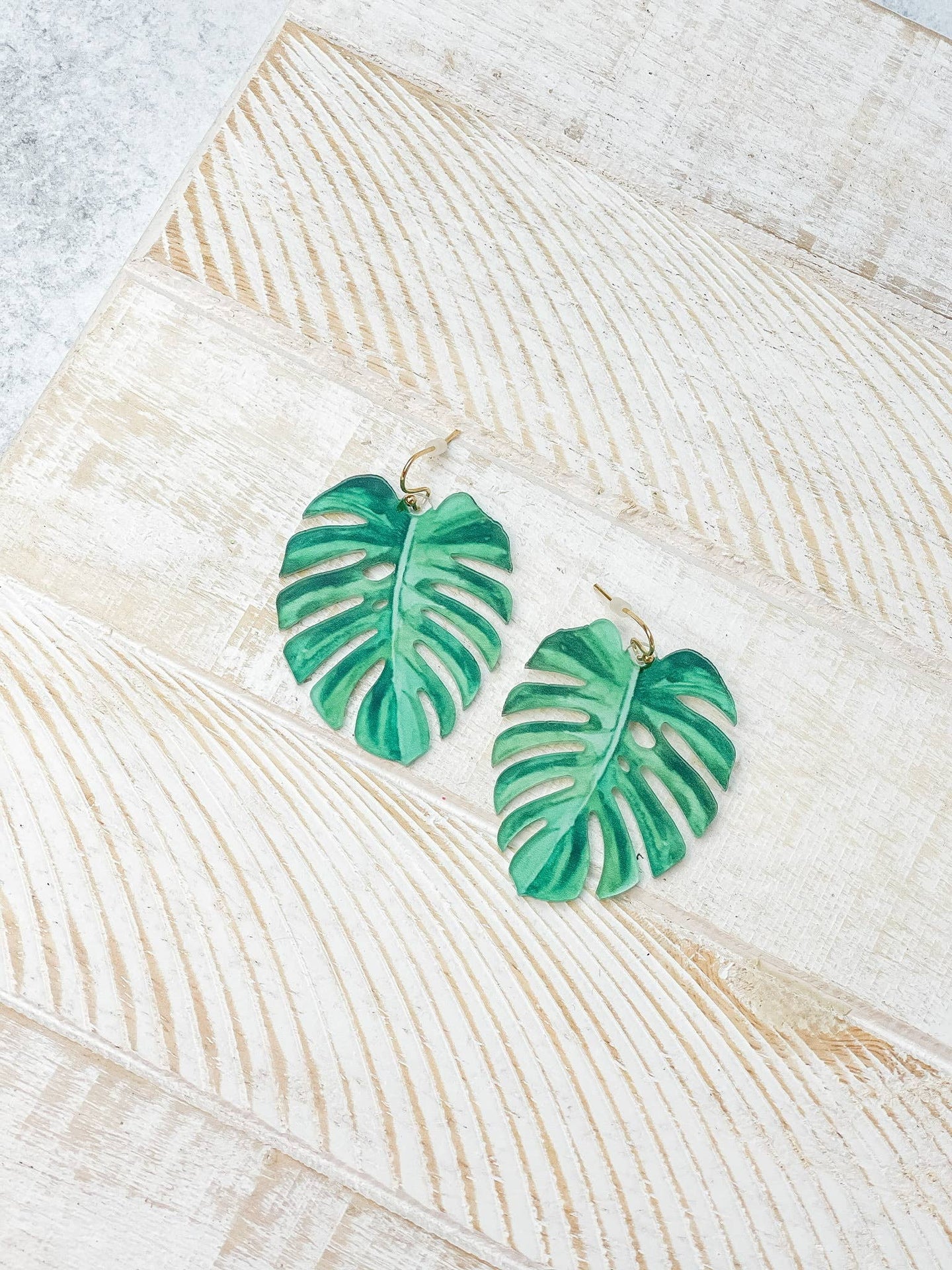 Palm Leaf Acrylic Earrings