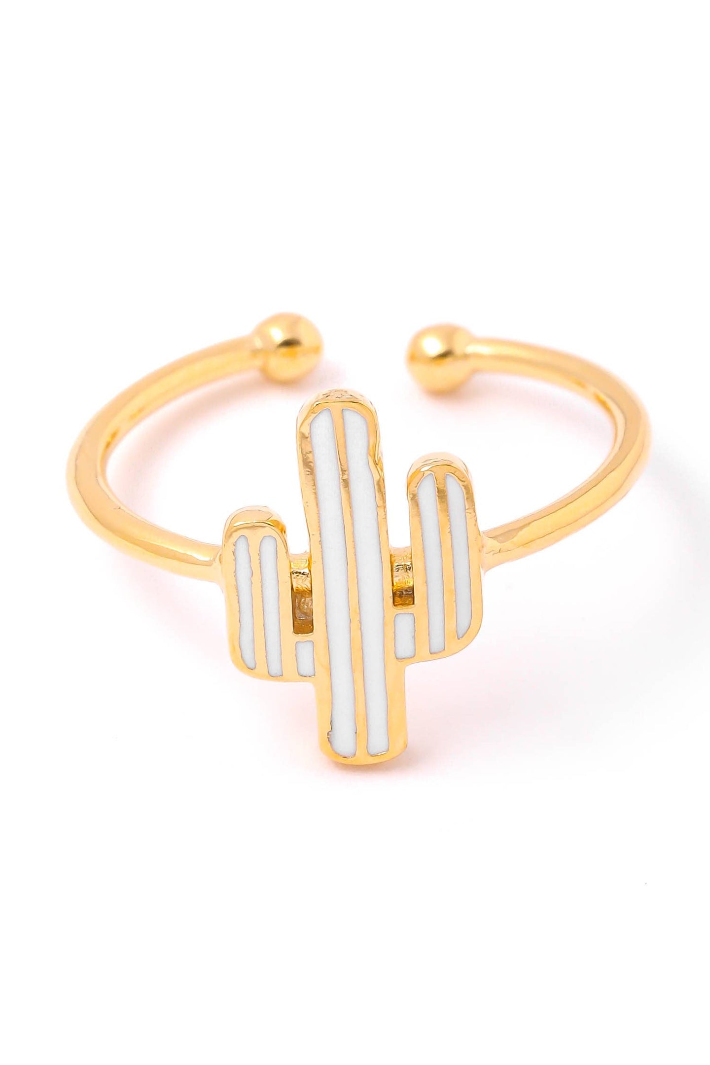 White Cactus Ring