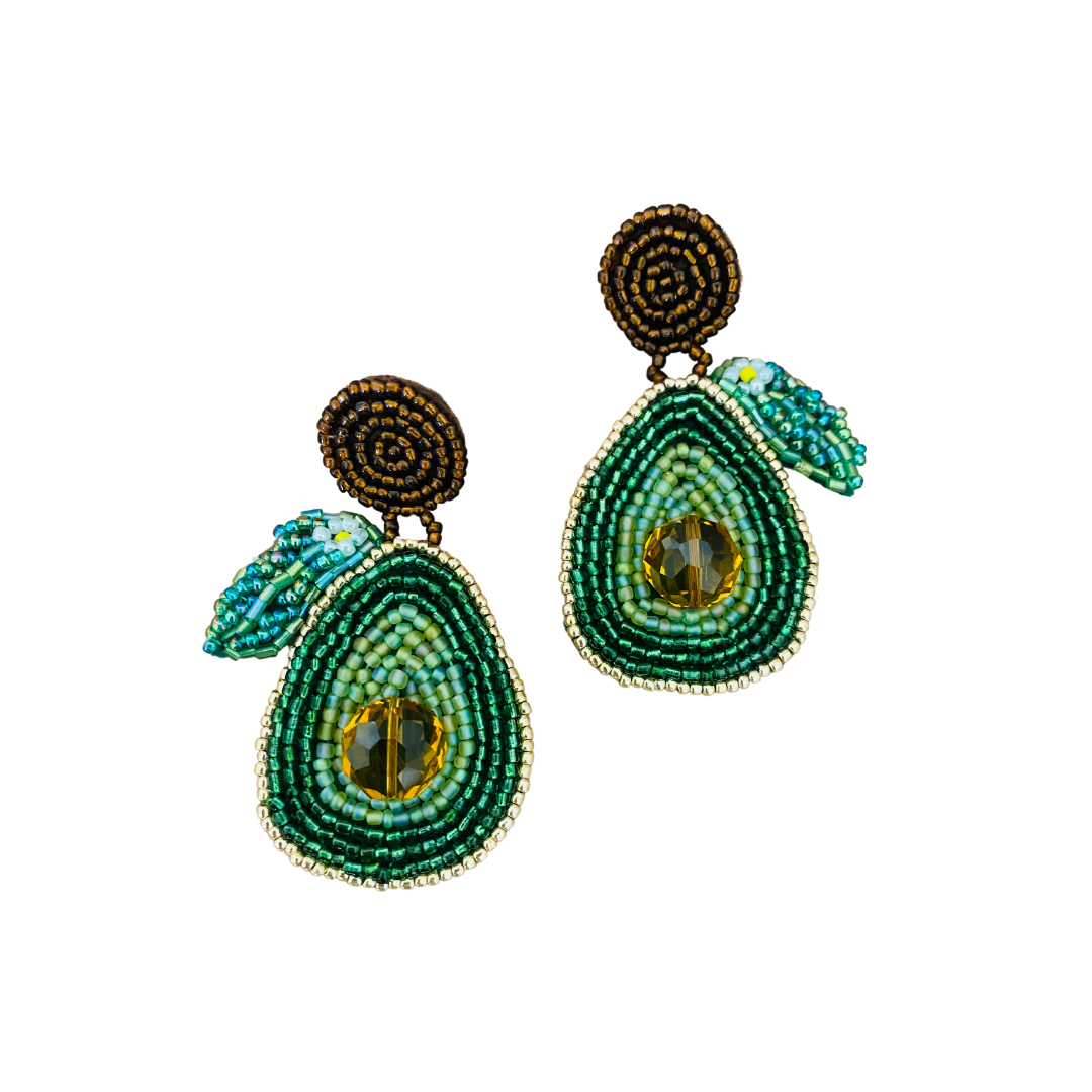 Avocado Beaded Earrings