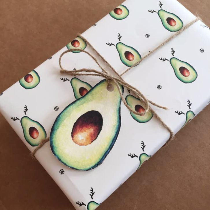 Avocado-Reindeer Wrapping Paper (3 Sheet Bundle)