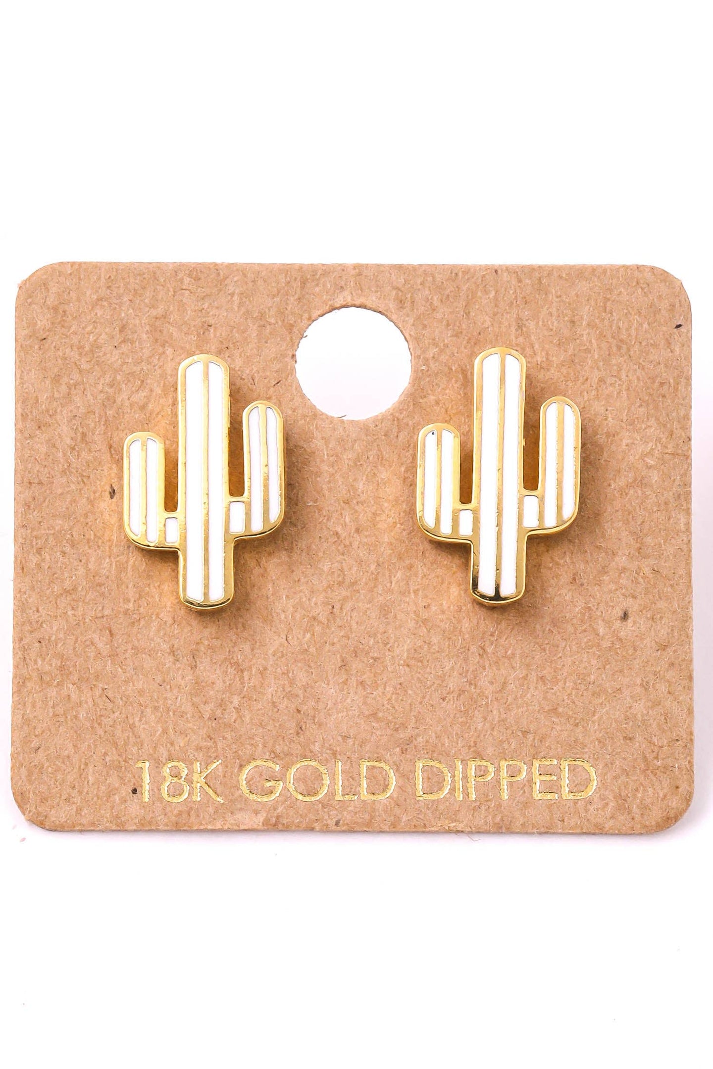 White Cactus Stud Earrings